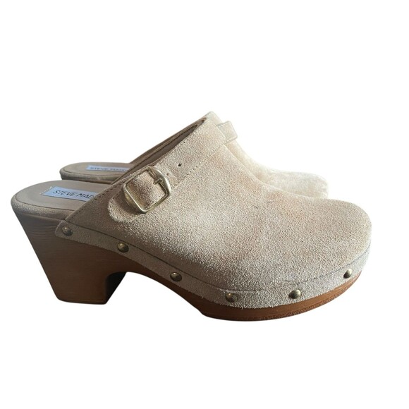 Steve Madden Hilde Klicky Clogs Suede Leather Tan Women 8M Studded Y2K Style - Picture 2 of 9